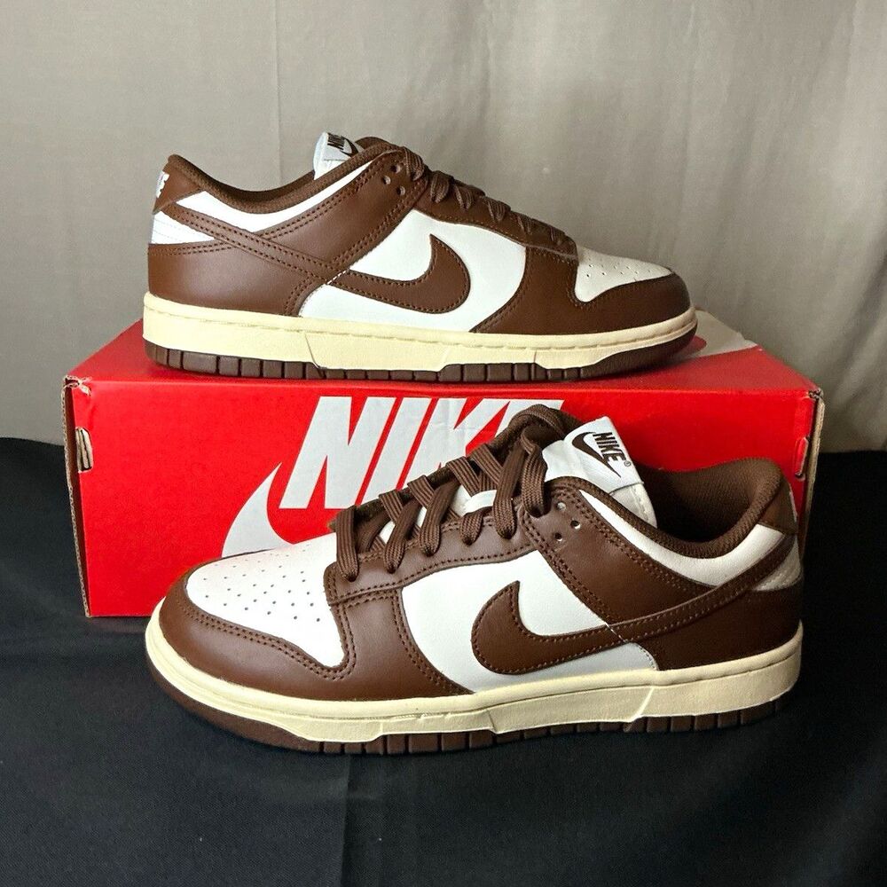 Nike Dunk Low Brown/White Leather Low Top Sneakers Womens US 8 DD1503-124
